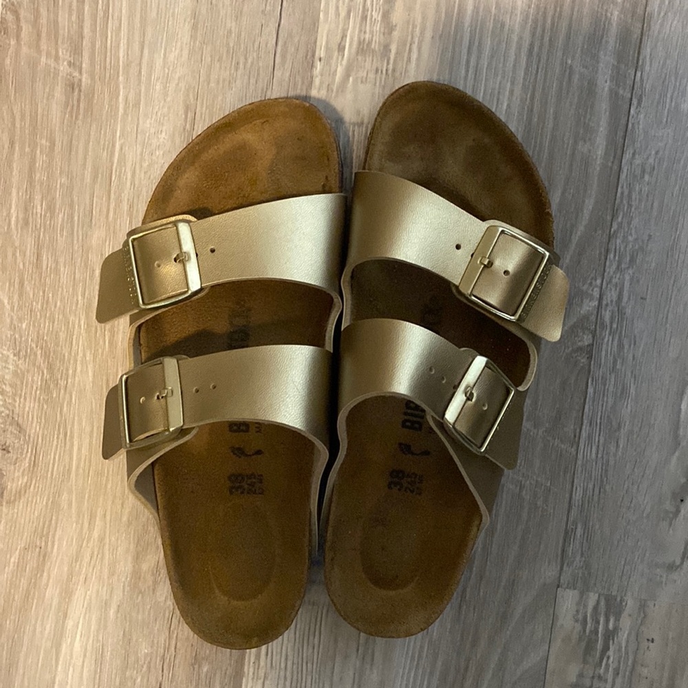 Gold Birkenstock Arizona 38